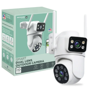 Merkury Smart Dual Lens Outdoor Security Camera, 1080p HD